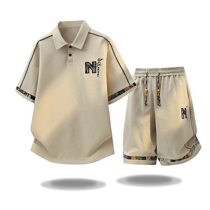 Embroidery Men Shirt - Neues Sommer-Mode-Trendiges Outdoor-Sport-Kurzarm-T-Shirt-Set für Herren, Lässiges