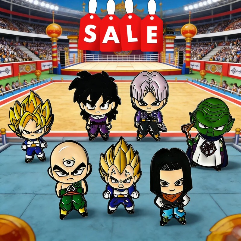 Embroidery Textile - 7-teiliges Set Niedliche Manga-Broschen für Rucksäcke