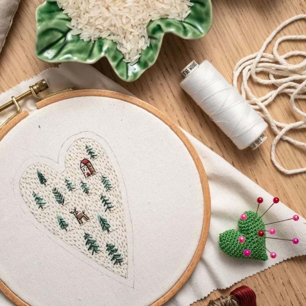 Embroidery Xmas Kits - DIY Herz Stickerei Weihnachtsdekoration Kit Herz