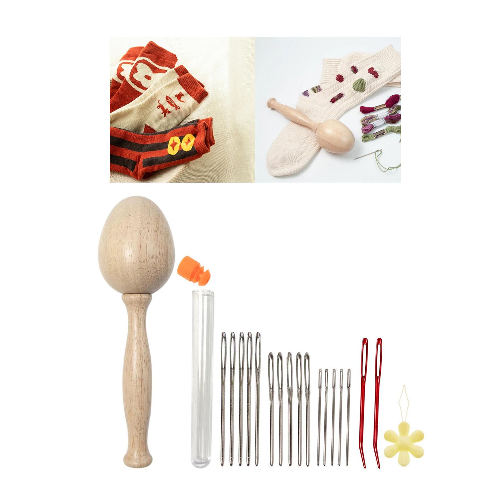 Embroidery Egg - Stopf-Ei aus Holz, Stopf-Pilz, Handnähset, einfach