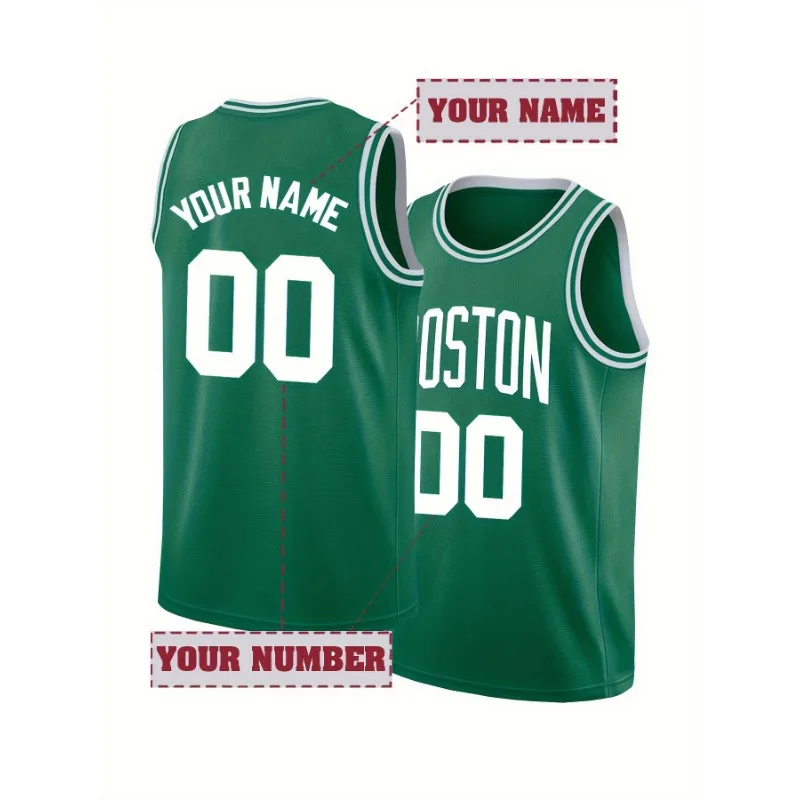 Embroidery Men Shirt - Benutzerdefinierter Name und Nummer, besticktes Basketball-Trikot