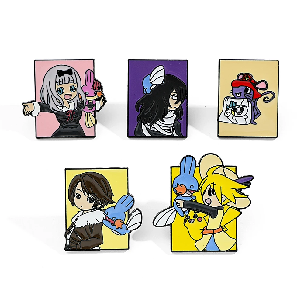 Embroidery Textile - 5 Stück Pokémon Anime-Charaktere Brosche Modische