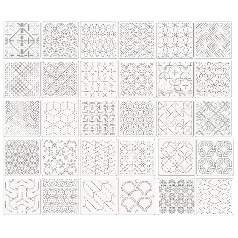 Embroidery X Pattern - ABBP-30 Stück Spike-Schablonen, 4,7 x 4,7