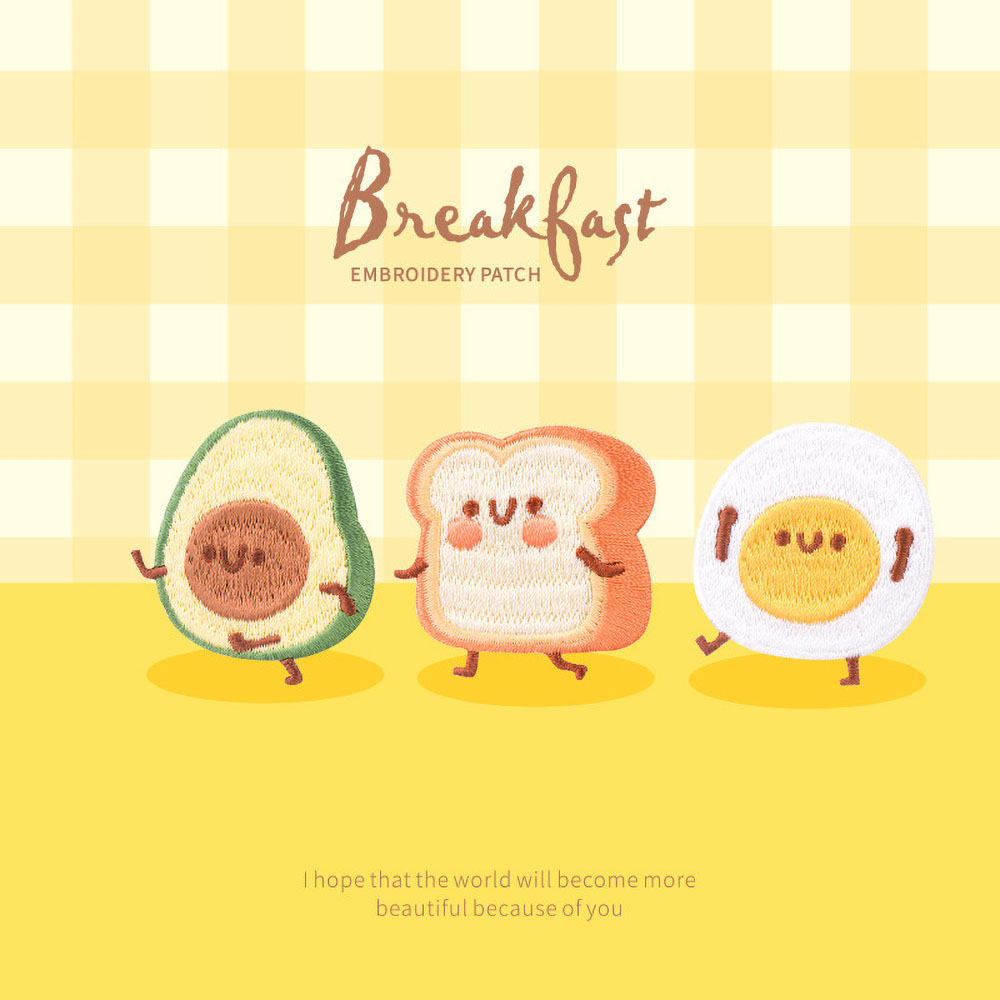 Embroidery Egg - 1-teiliges süßes Frühstückspatch, Stickerei zum Aufkleben