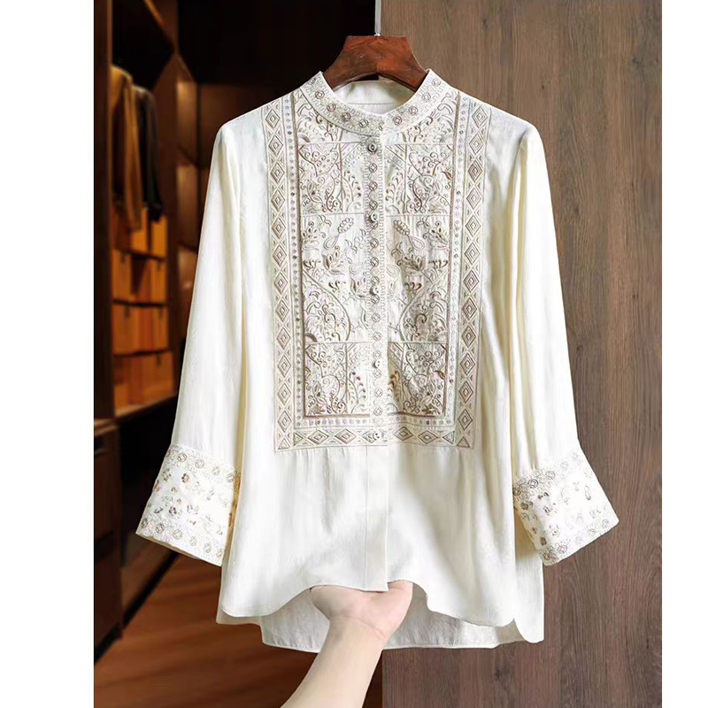Embroidery Men Shirt - Sommer Seide+Viskose Stoff Neuer Chinesischer Stil