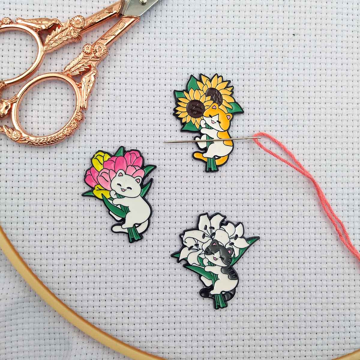 Needle Minder Magnet - Magnetischer Nadelhalter für Kreuzstich, starker Magnet-Emaille-Nadelhalter,