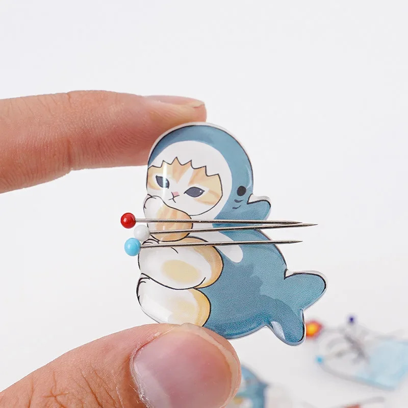 Needle Minder Magnet - Niedliche Katzen-Acrylnadel, 1-teilig, magnetisches Nähgarn, Nadelrohr,