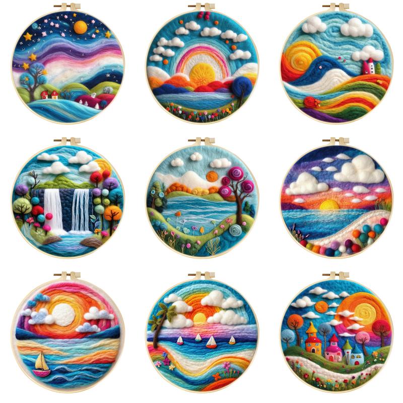 Embroidery For Beginners - SDOYUNO DIY Wollfilz Malerei Stickerei Kit
