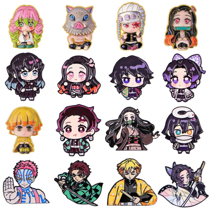 Embroidery Textile - Niedliche Q-Version Kimono Cartoon-Charakter Emaille-Pins Anime-Figur