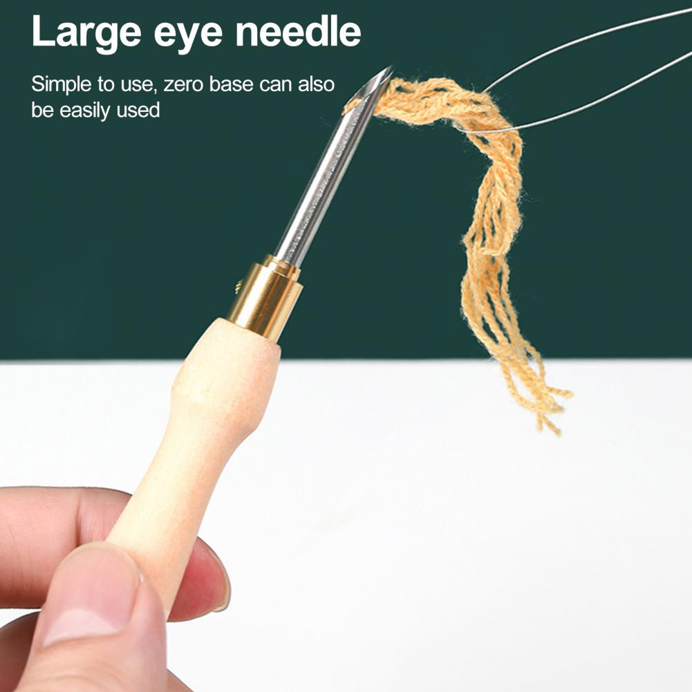 Punch Needle Handle - Sticknadel mit Holzgriff, Stricknadel, Stickerei-Stanznadel, Stift,