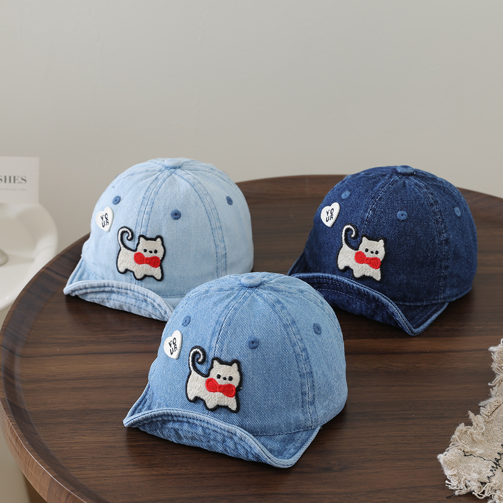 Embroidery Shawl - Waschbare Kinder-Baseballkappe aus Denim mit weichem