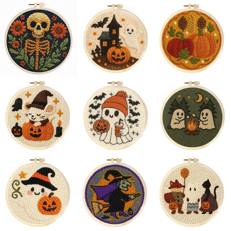 Punch Needle Handle - Punch Needle Kit Ghost Pumpkin Kreatives