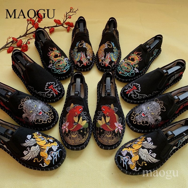 Embroidery Fabric - Unisex-Slipper im chinesischen Stil mit Stickerei,