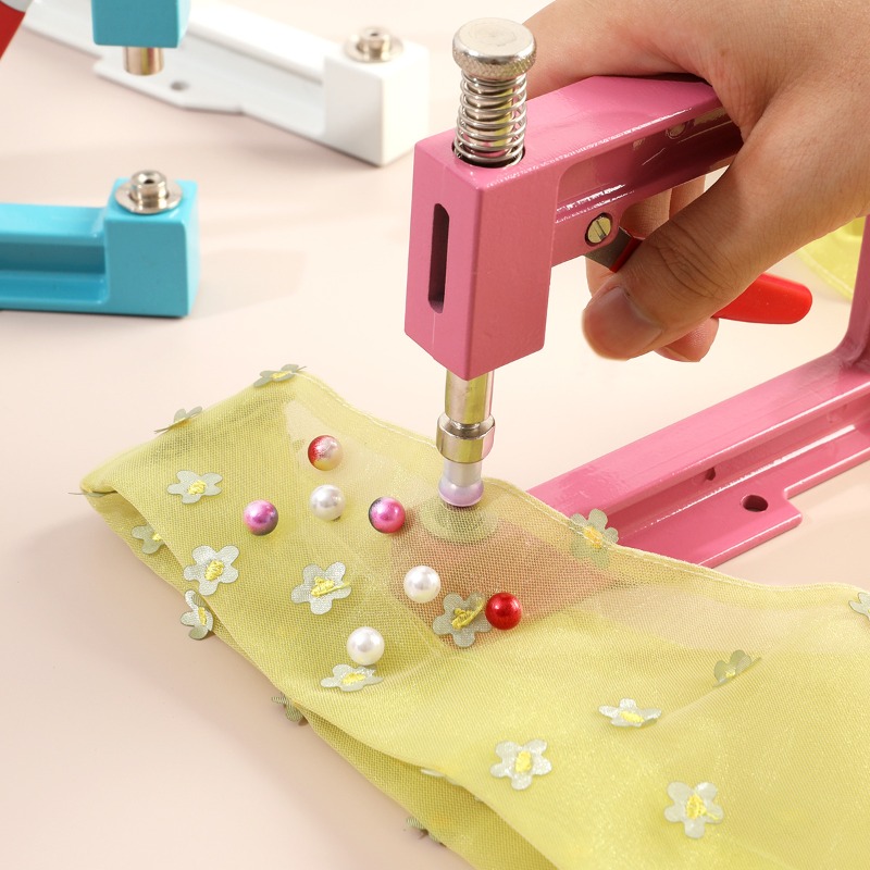 Embroidery Xpress - Handpresse Perlenfassung Werkzeugset, Perlen Nieten Befestigungsmaschine,