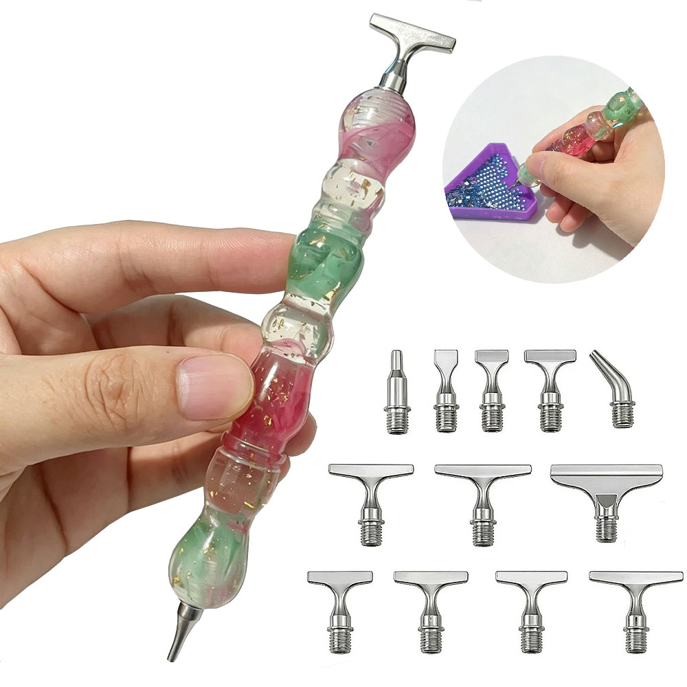 Embroidery Service - Neuer Sommer-Kühl-Diamantmalstift mit Metallgewinde, Stiftspitzen, Diamantstickerei-Gewindedotting-Stift,