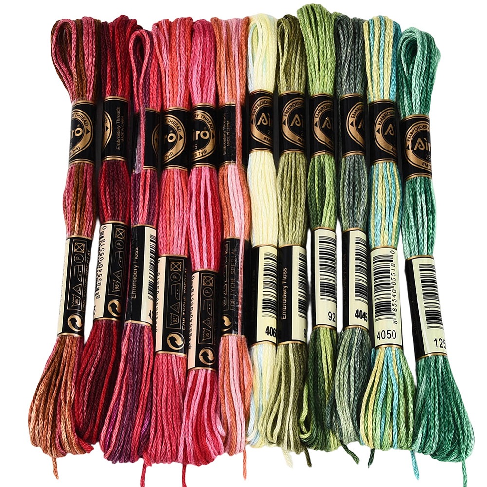 Embroidery Floss - 105 Yards Stickgarn 6-fädig Meliertes Freundschaftsgarn