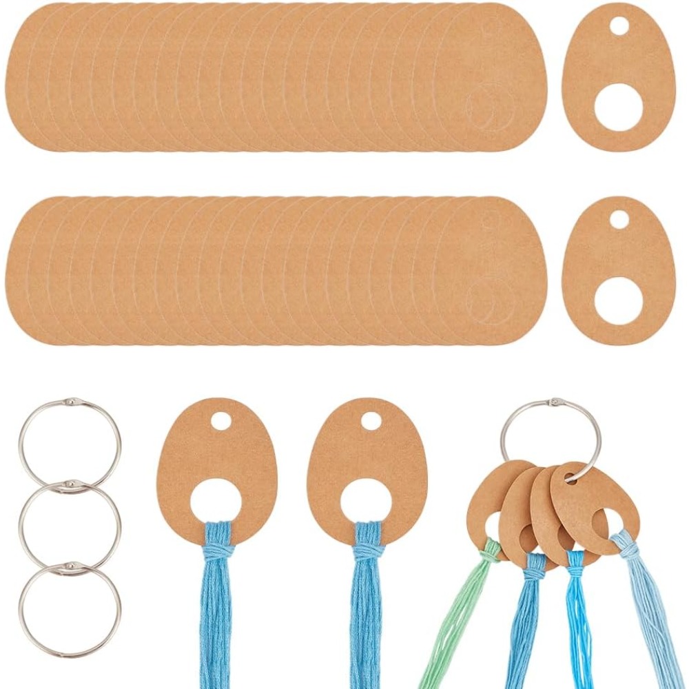 Embroidery Floss - 100 Stück Tropfen-Fadentropfen aus Burlywood-Papier, Wickelfaden,