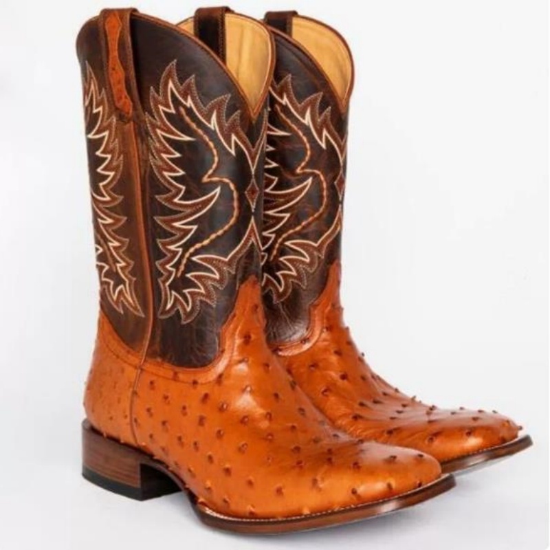 Embroidery Fabric - Herren Hohe Stiefel mit Stickerei Retro