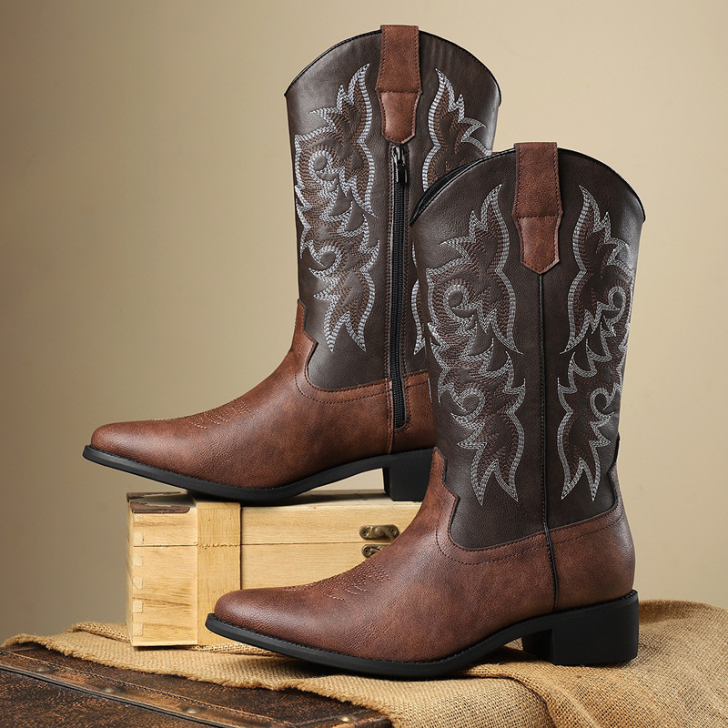 Embroidery Fabric - NEUE Herren Hohe Stiefel mit Stickerei