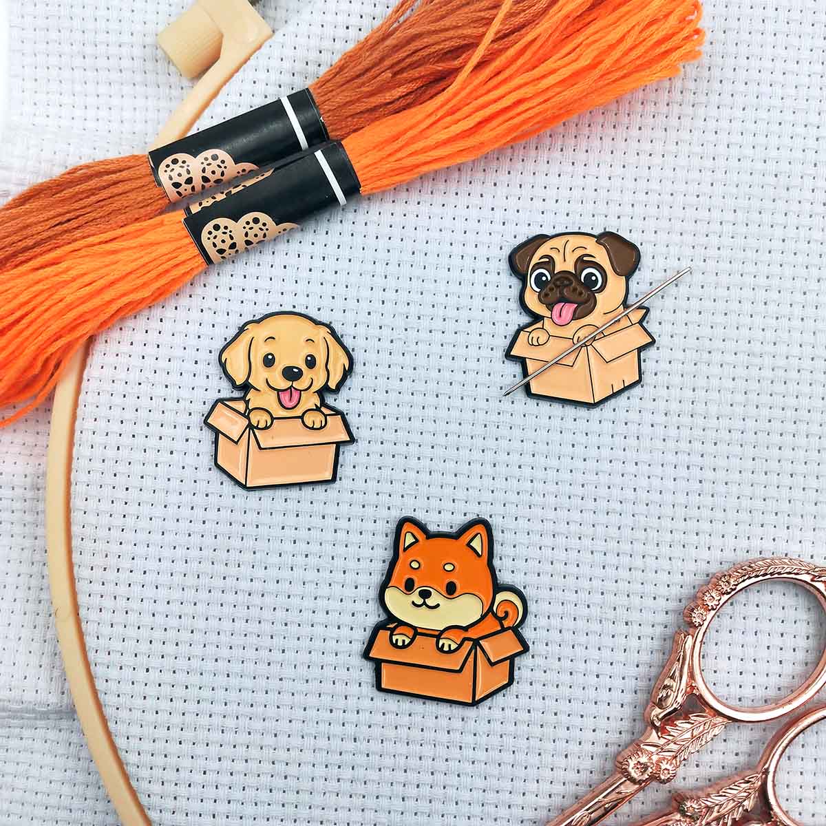 Needle Minder Magnet - Magnetischer Nadelhalter für Kreuzstich, Niedlicher Hunde-Nadelhalter