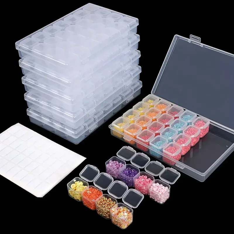 Embroidery Service - 28-Fächer Aufbewahrungsbox für Diamantmalerei-Werkzeuge, Behälter für
