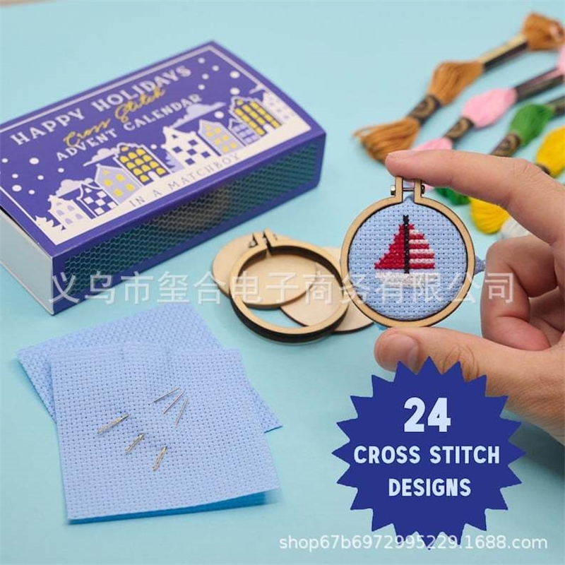 Embroidery Xmas Kits - DIY Weihnachten Kreuzstich Adventskalender Kit mit