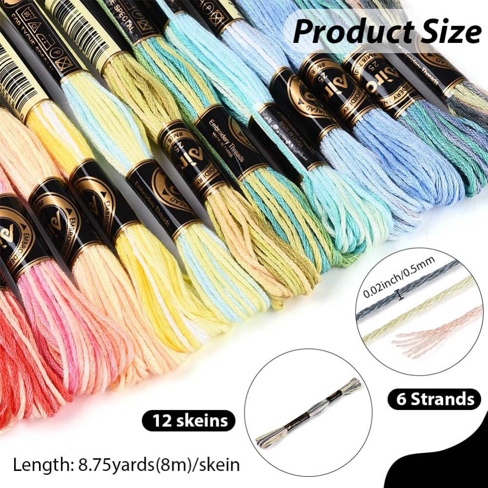 12 Stränge 105 Yards 6-fädiger – Embroidery Floss Bewertung und Preis