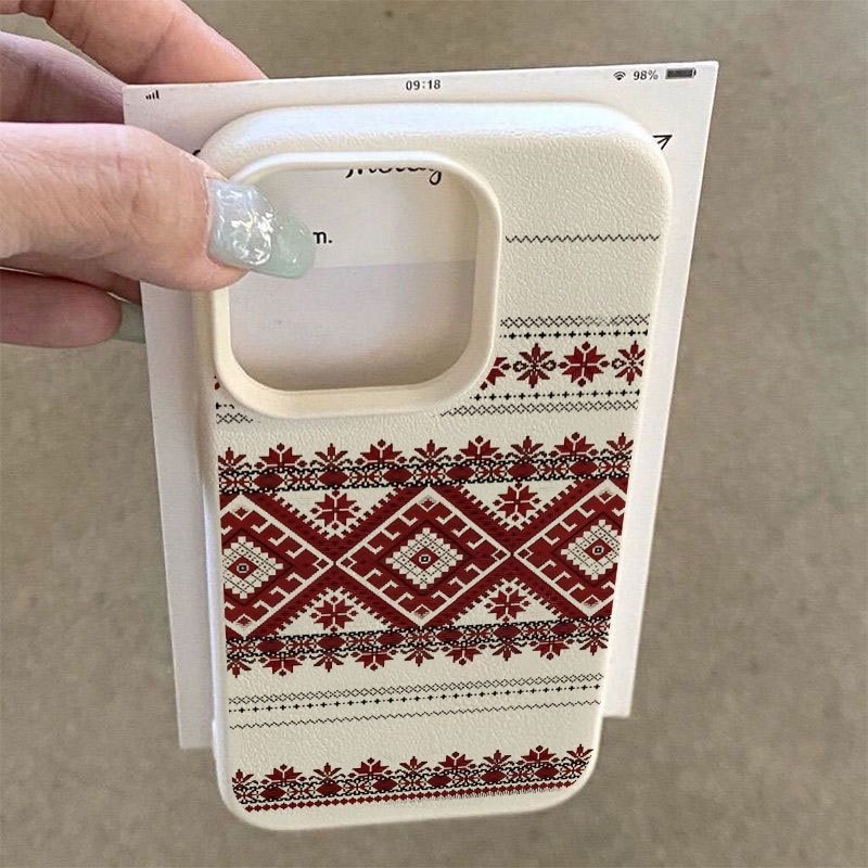 Weiße Lychee-Muster Rot-Weiße  – Embroidery X Pattern Bewertung und Preis