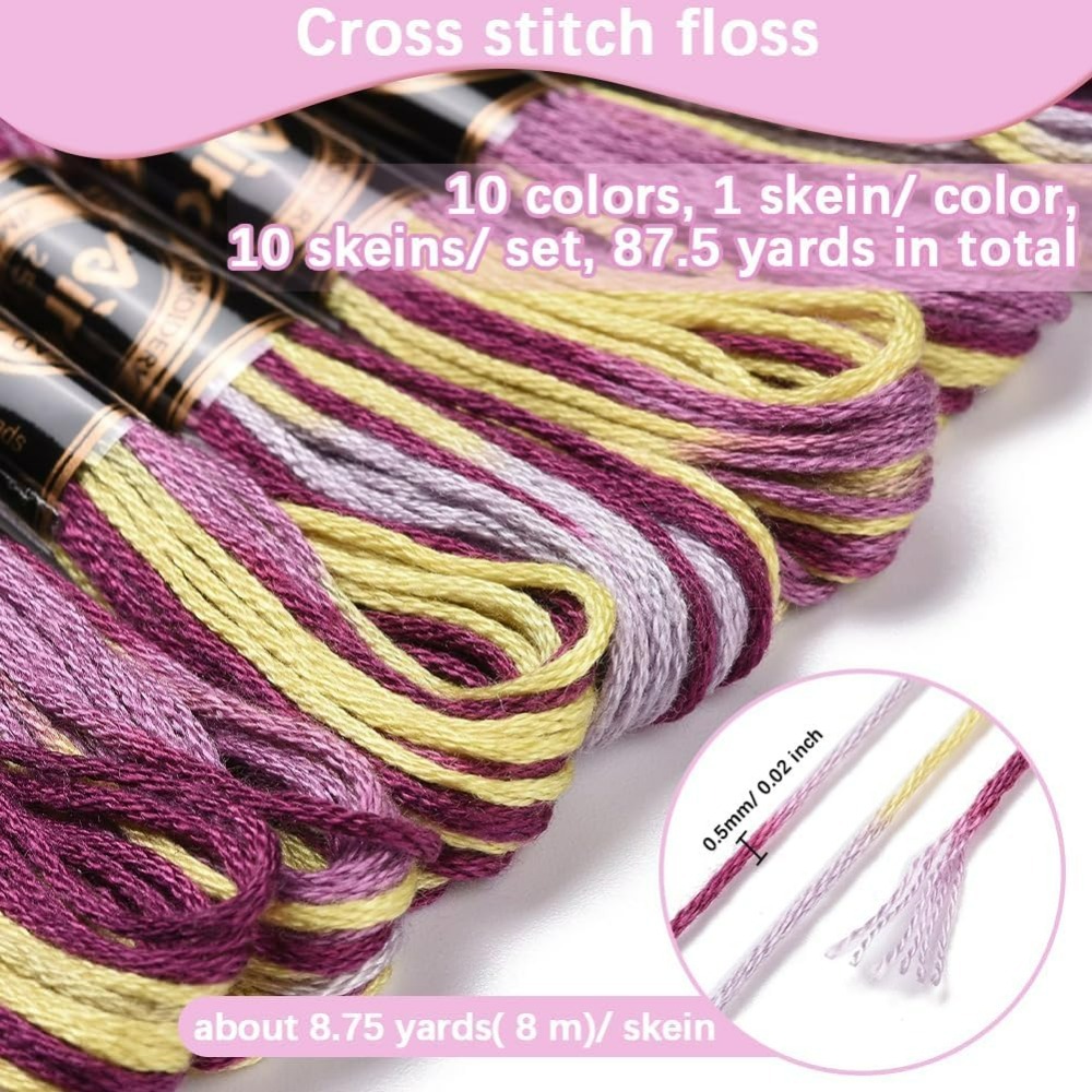 6-strängige lila bunte Stickga – Embroidery Floss Bewertung und Preis