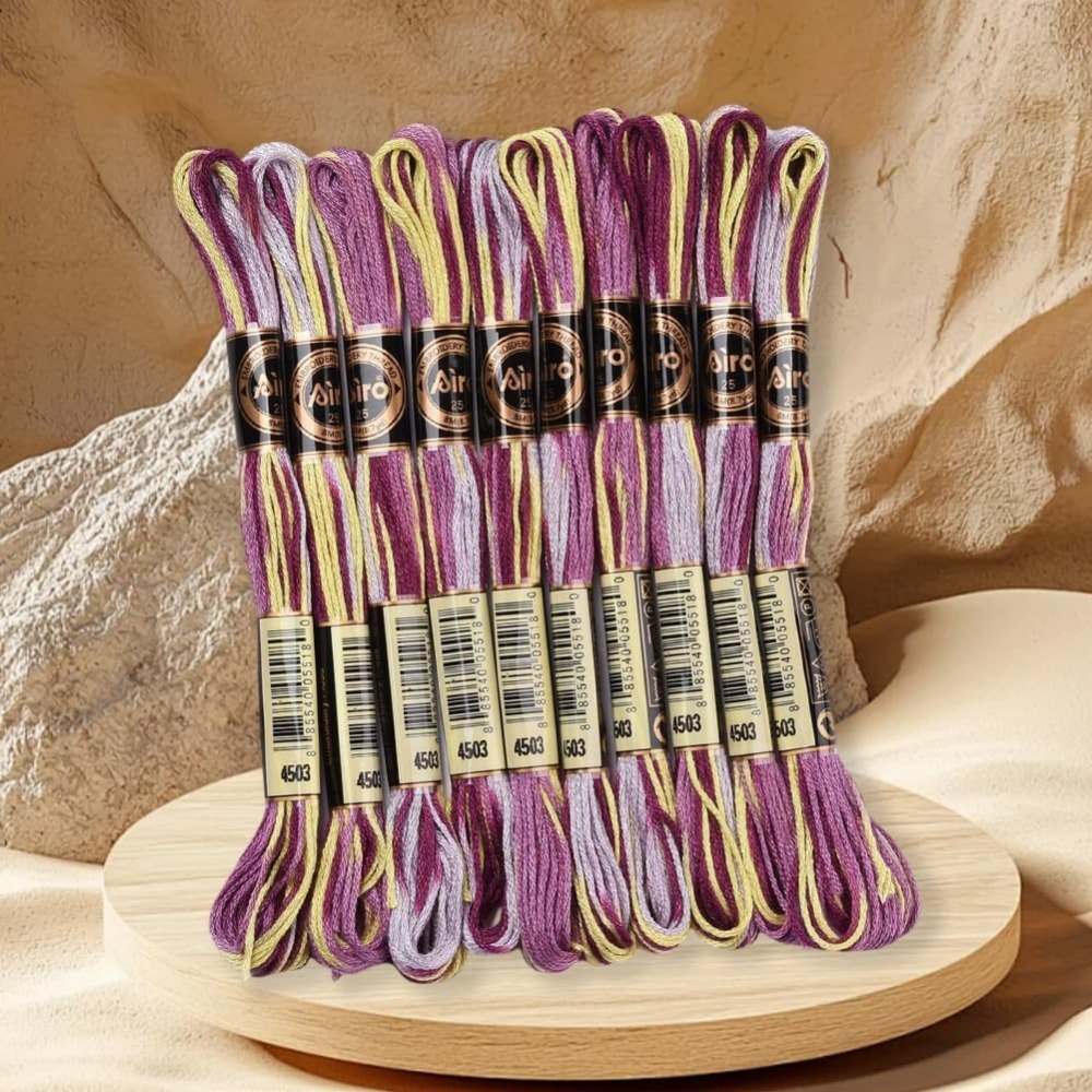 6-strängige lila bunte Stickga – Embroidery Floss Bewertung und Preis