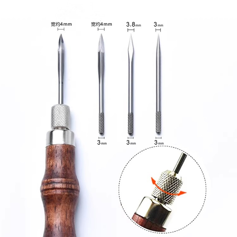 4-in-1 Leder-Stanzset mit Holz – Punch Needle Handle Bewertung und Preis